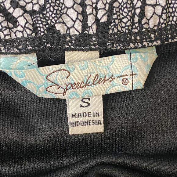 Speechless Strapless Sleeveless Lace Fully Lined Bodice Dress Black White Small - Picture 9 of 9